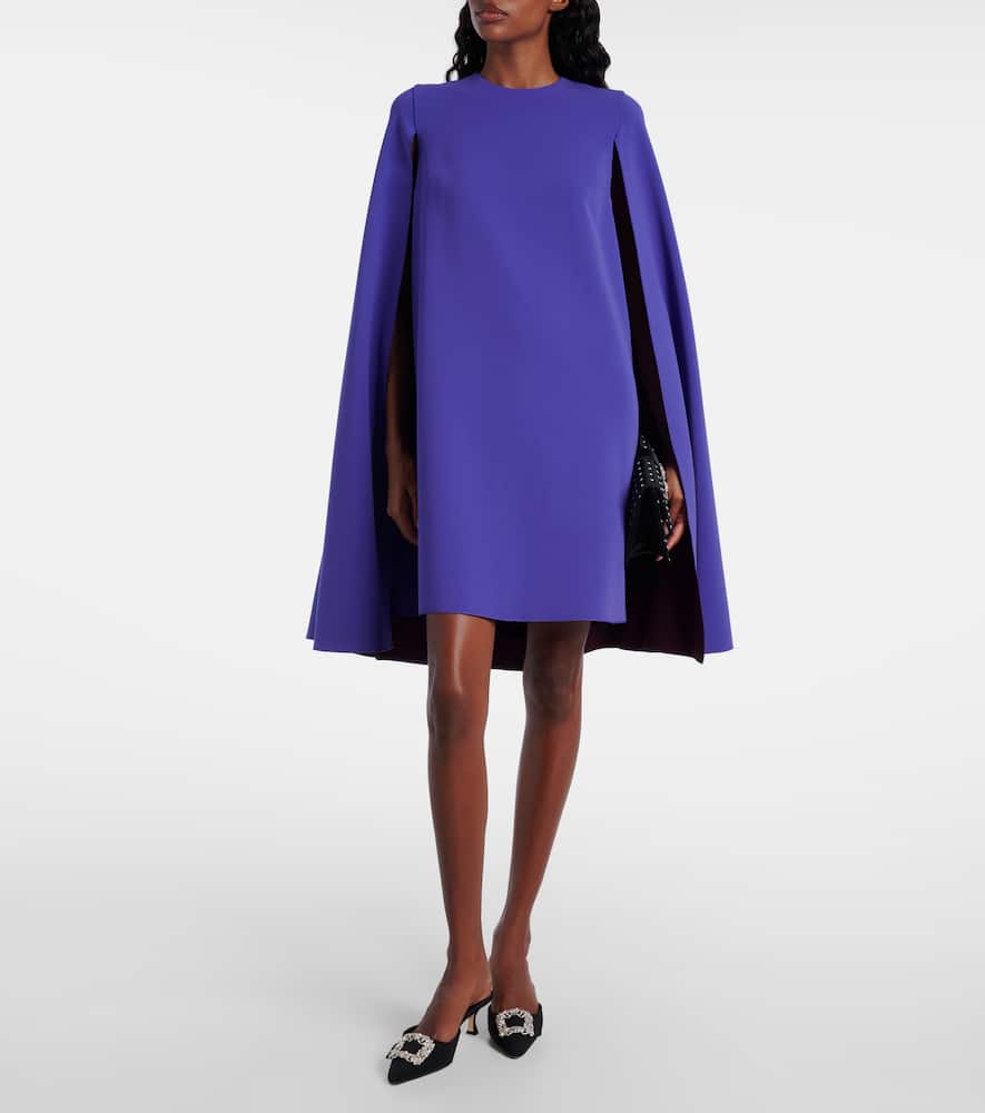 Twiggy caped crêpe cocktail dress