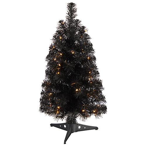 2’ Black Christmas Tree with 35 LED Lights