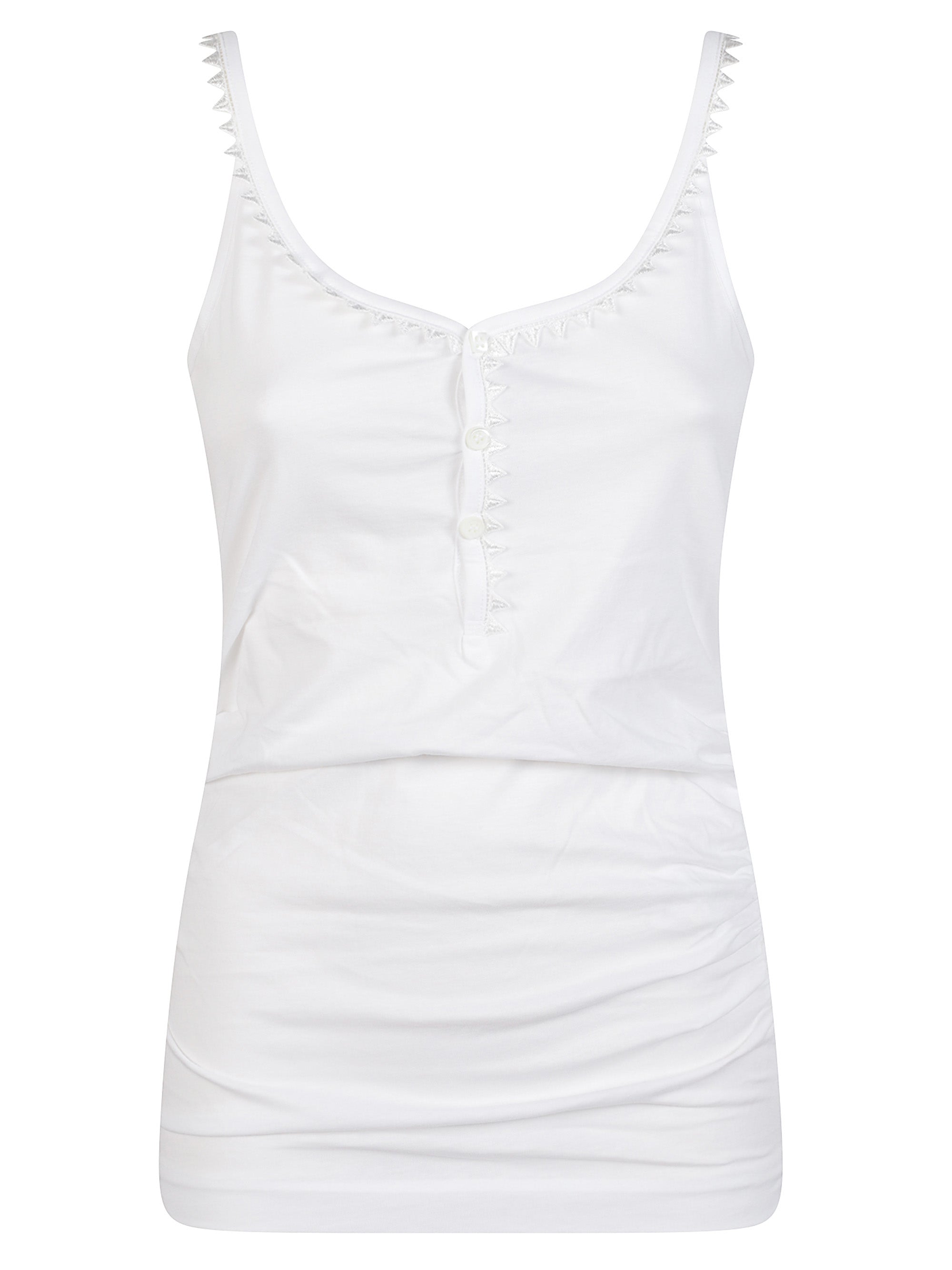 Essential Cotton Tank Top with Front Buttons