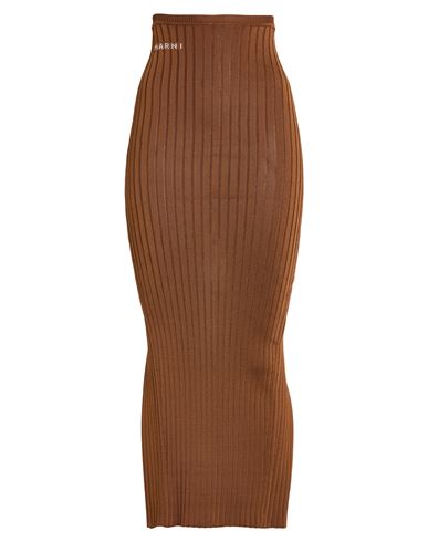 Woman Maxi skirt Brown Size 4 Viscose, Polyamide, Elastane