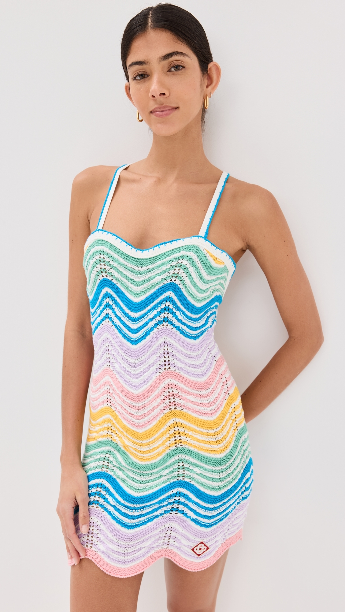 Wave Crochet Dress Gradient Wave