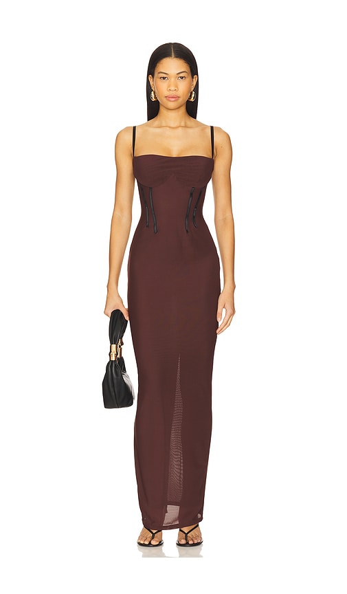 Nookie MAXIKLEID ALLEGRA in Brown. Größe XL. Also in M