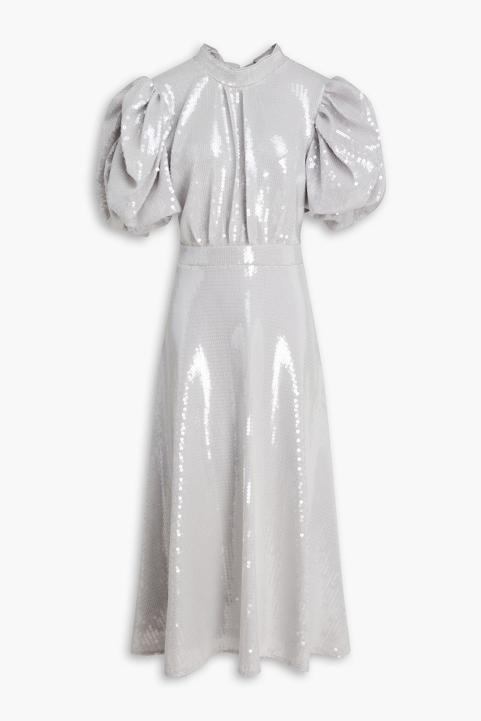 Open-back sequined mesh midi dress - Gray - DE 38