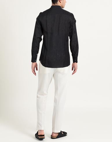 Man Shirt Black Size M Linen