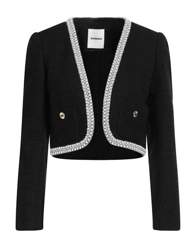 Woman Jacket Black Size 2 Cotton, Viscose, Acrylic, Polyamide