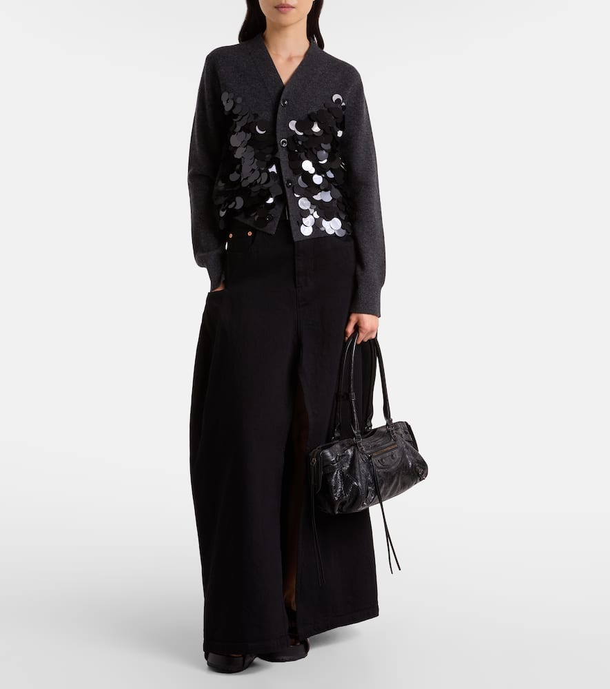 Sequined wool cardigan