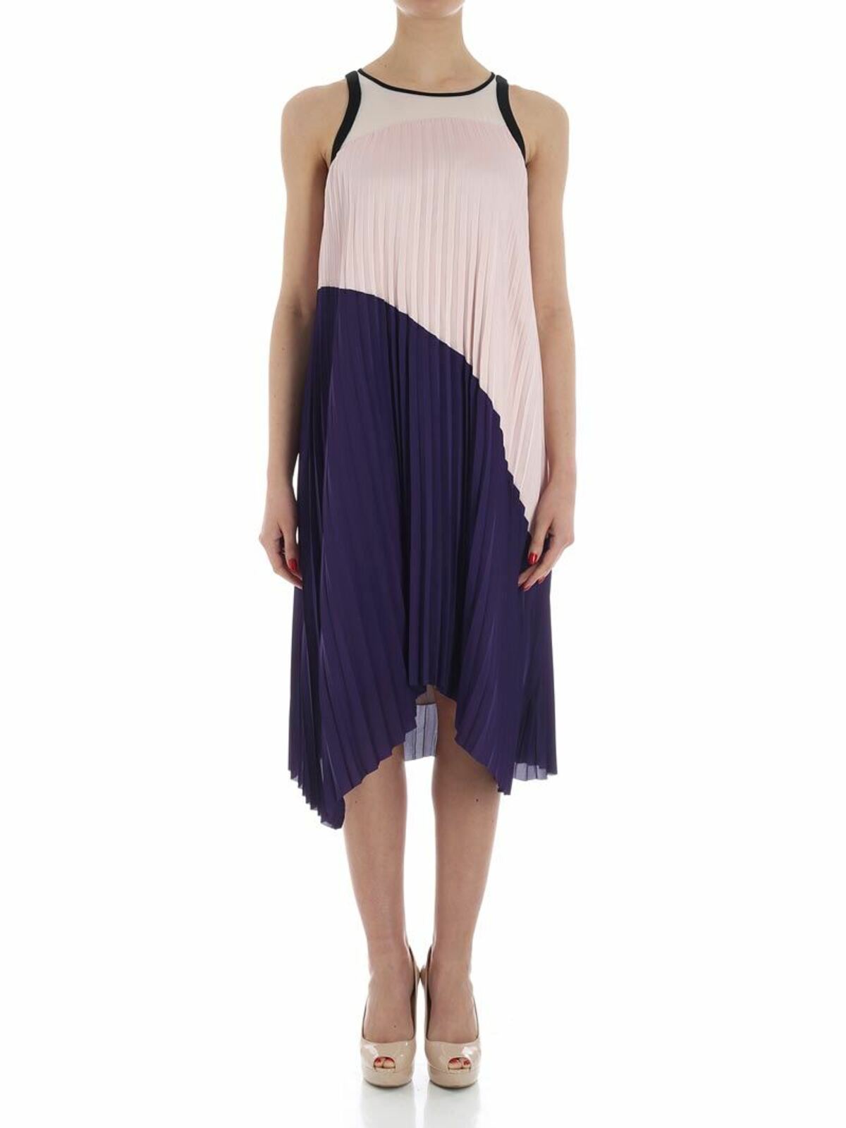 Pink and purple pleated dress