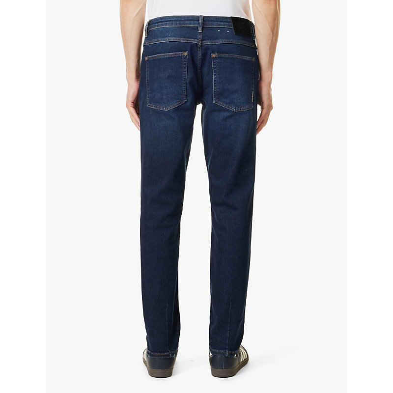 Mens Lou Slim Sunday Brand-Patch Straight-Leg Slim-Fit Stretch-Denim Blend Jeans
