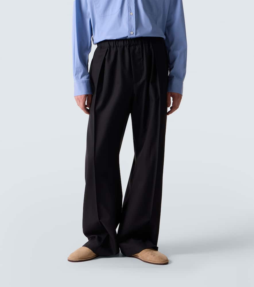 Wool wide-leg pants