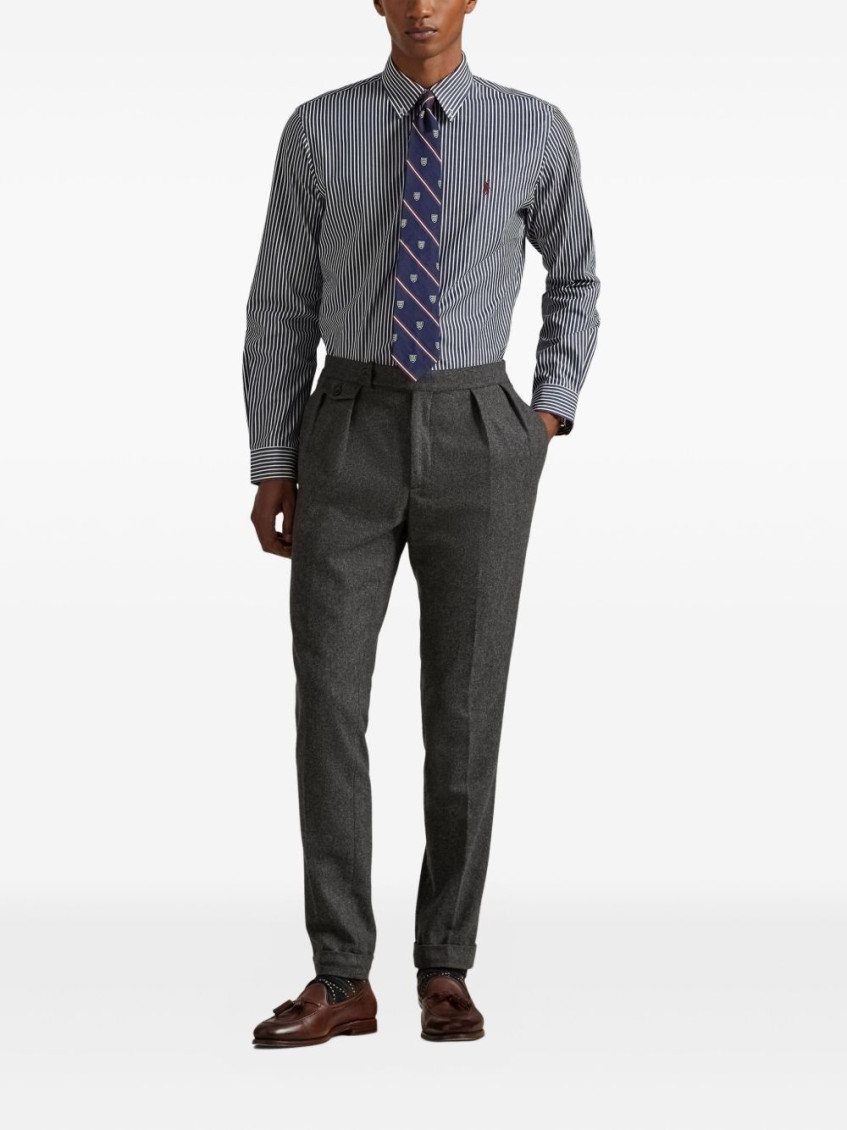 Navy Blue Striped Shirt