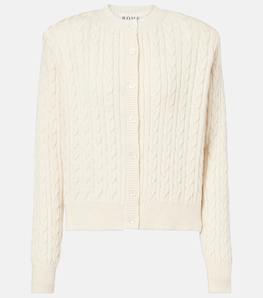 Róhe Cable-knit cotton and wool cardigan