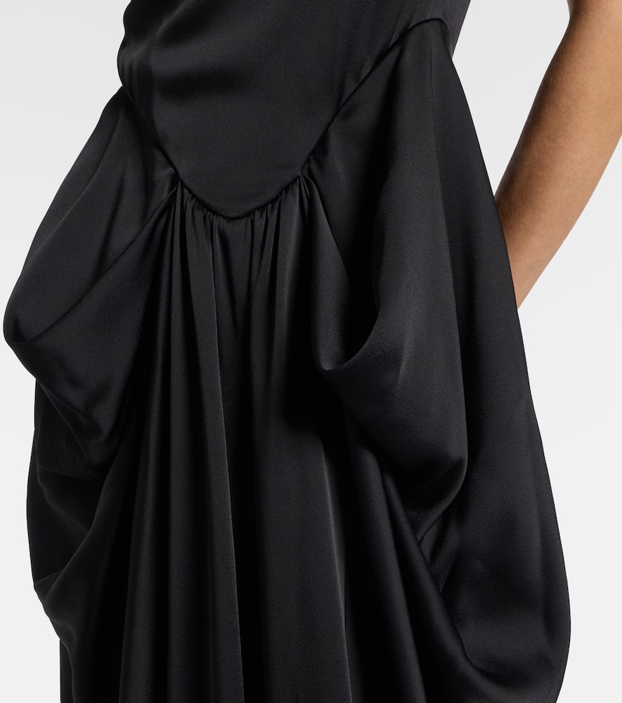 Draped satin gown