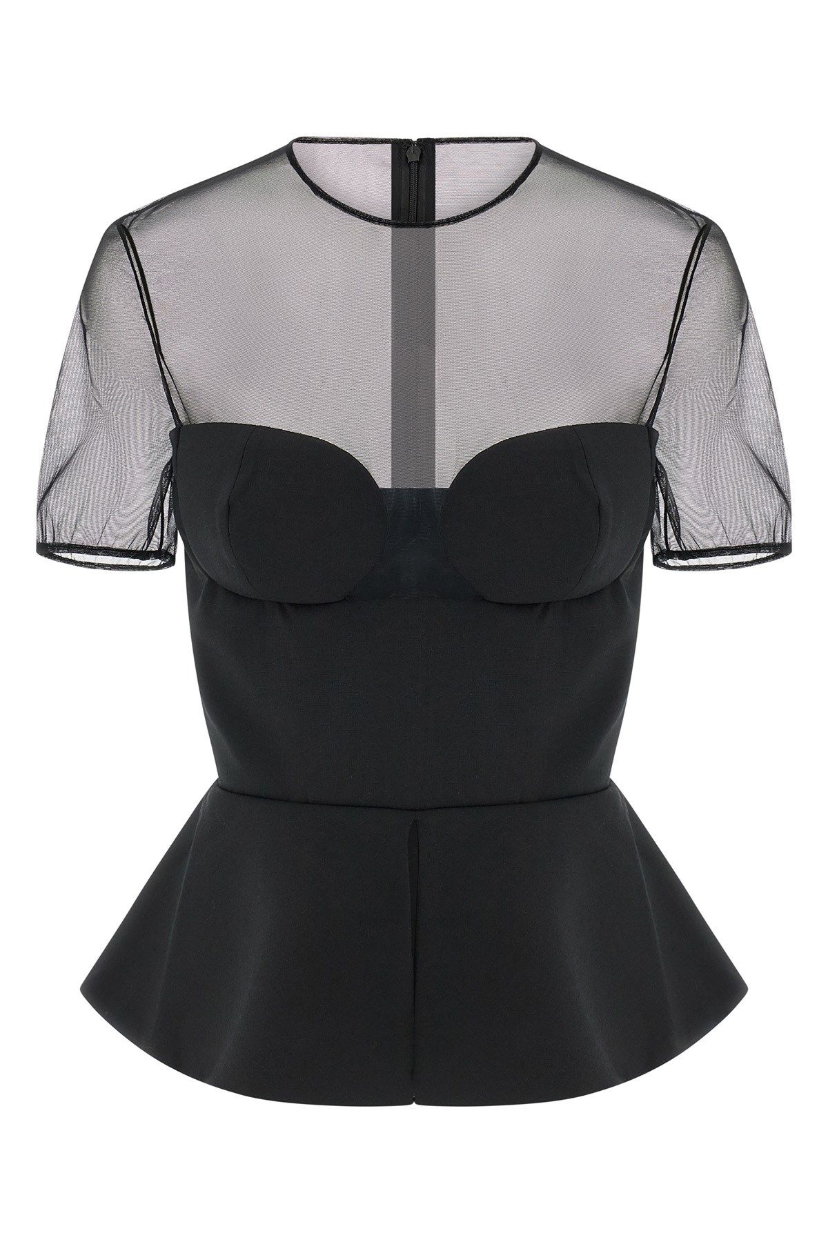 'Tailored Bustier With Sheer Neckline' Top