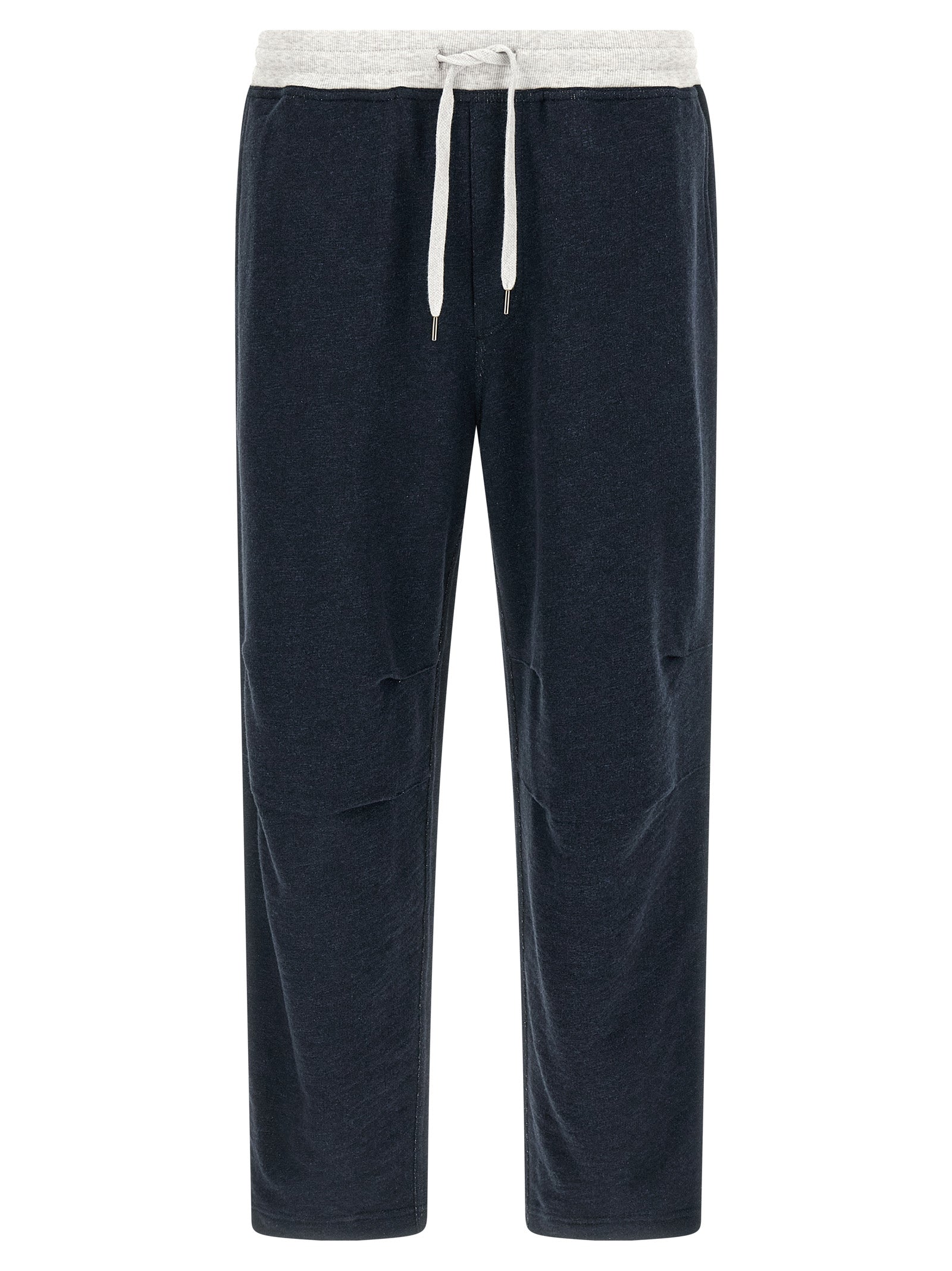 Cotton Linen Blend Joggers — Navy