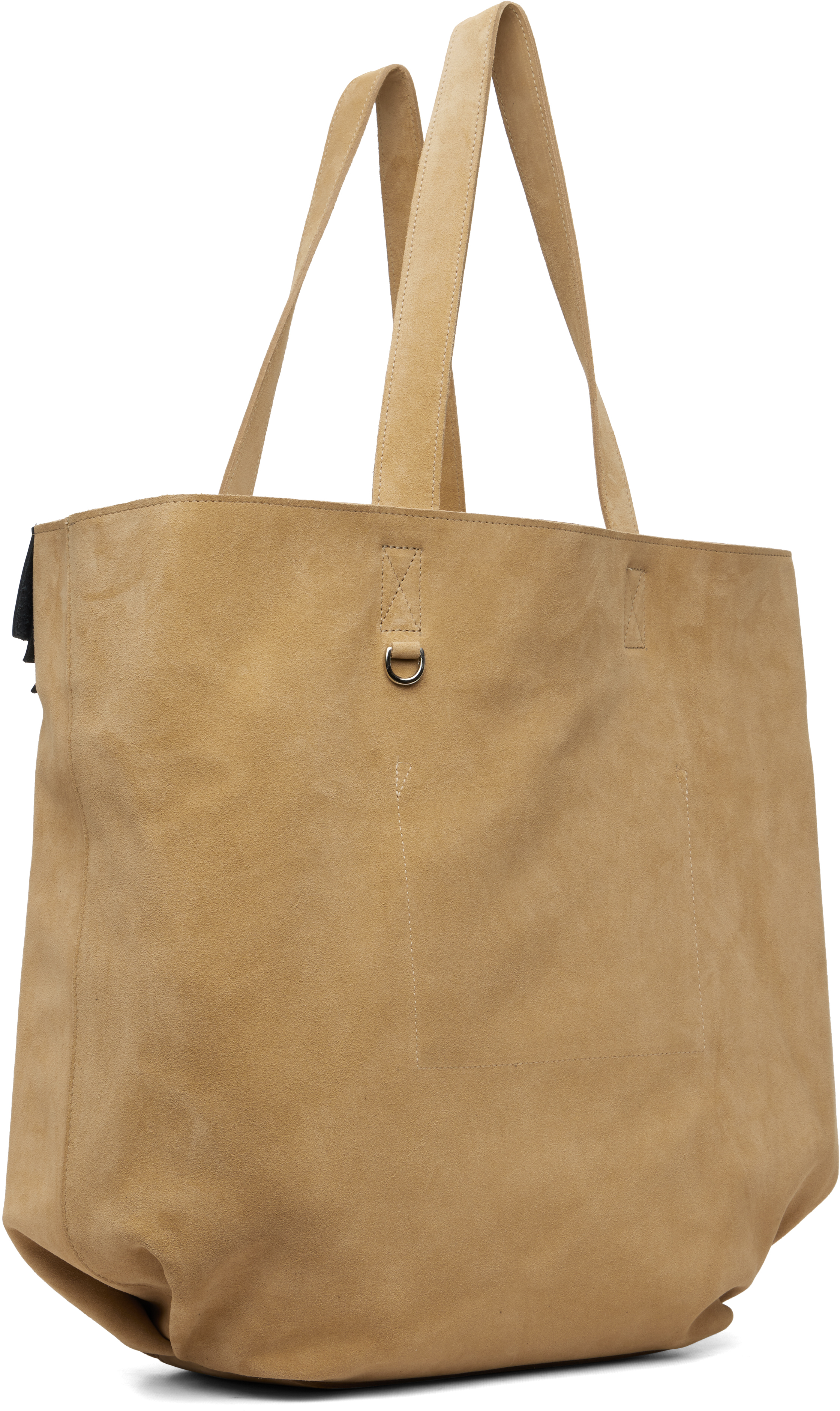 Beige Leather Patch Tote