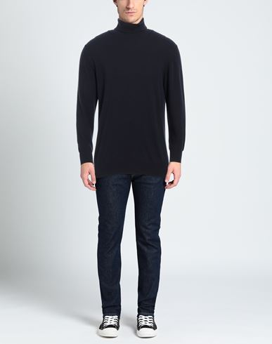 Man Turtleneck Midnight blue Size XXL Merino Wool, Cashmere