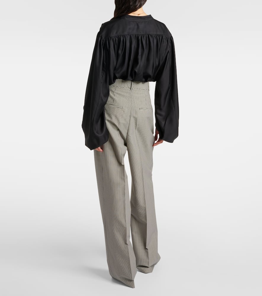 Róhe Gingham wool-blend wide-leg pants