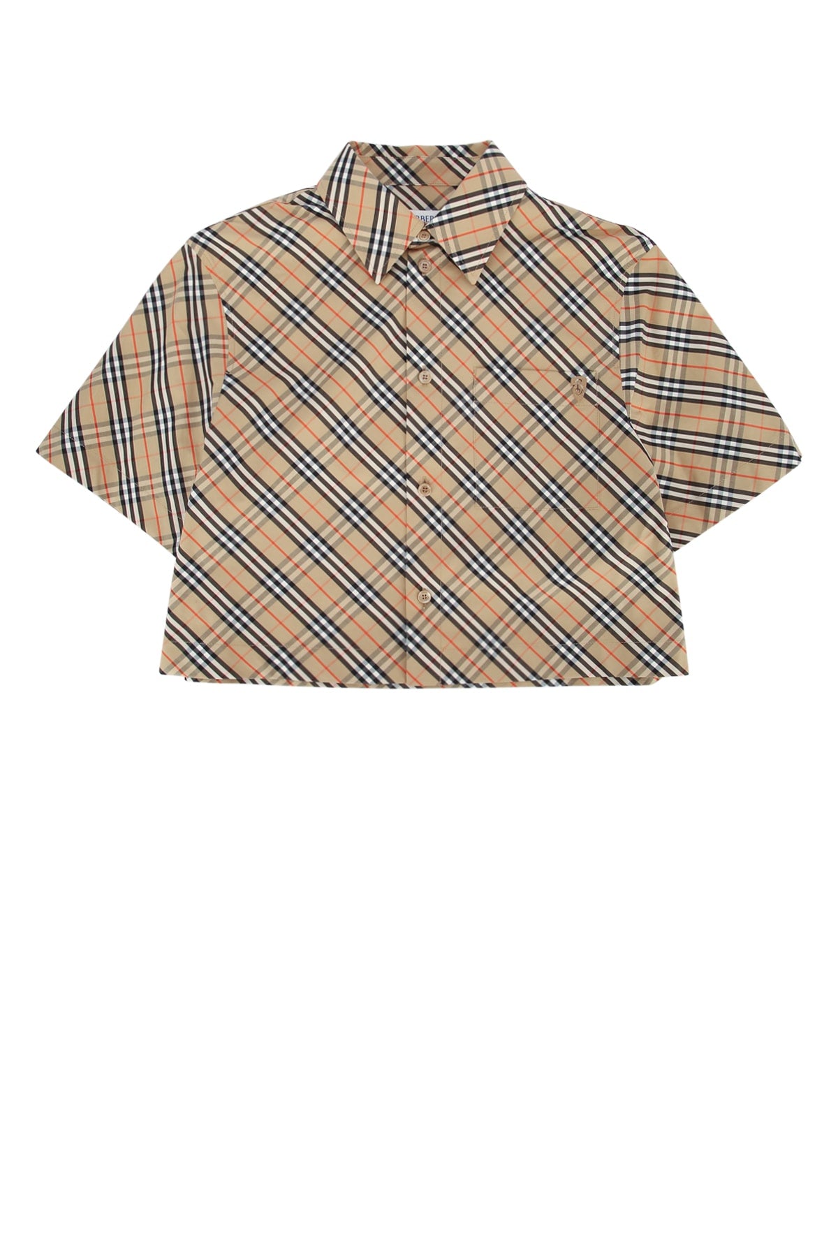 Checked Cotton Shirt — Beige
