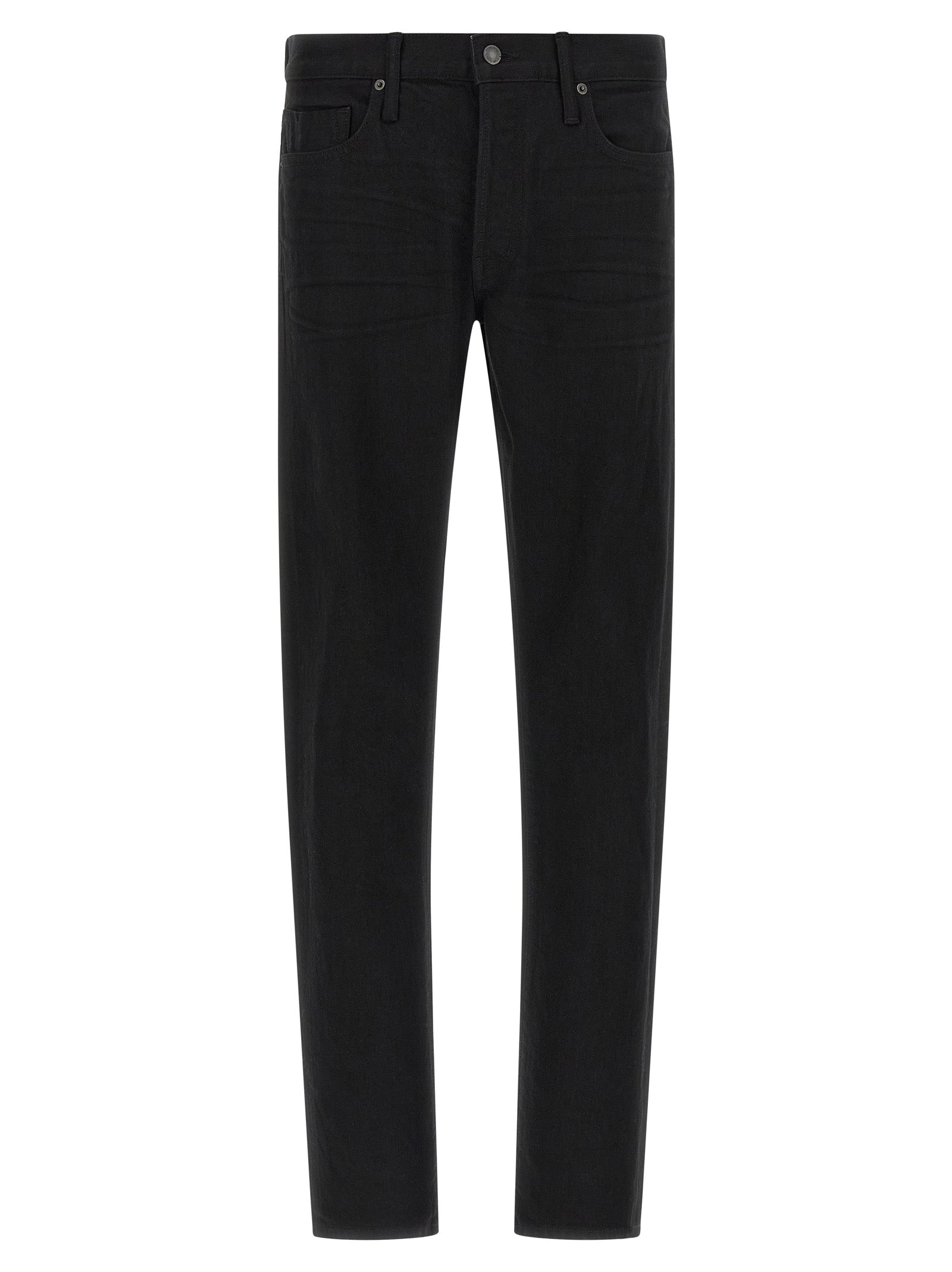 Garment-Dyed Selvedge Stretch Jeans — Black
