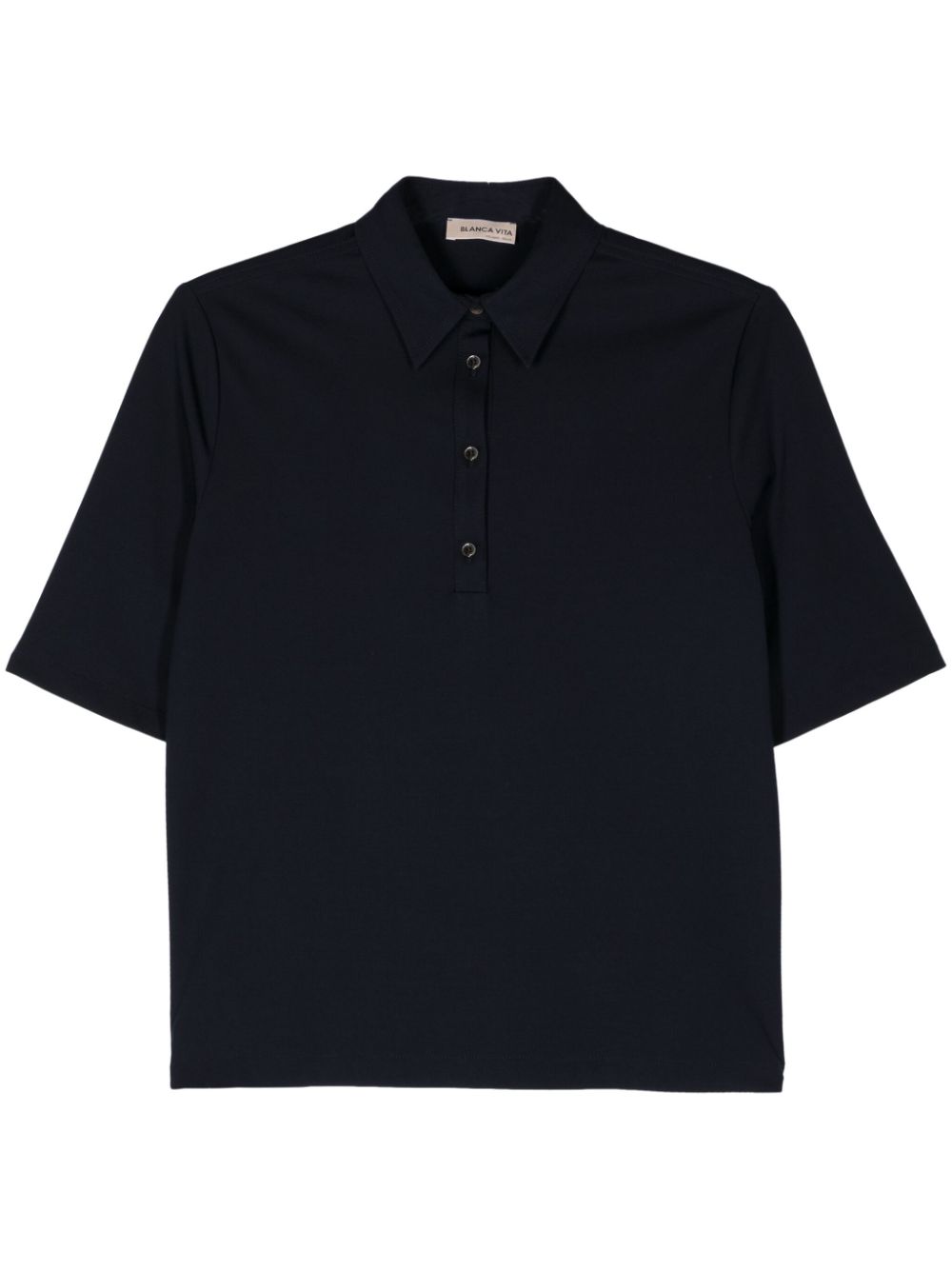 Platy short-sleeve polo top - Neutrals