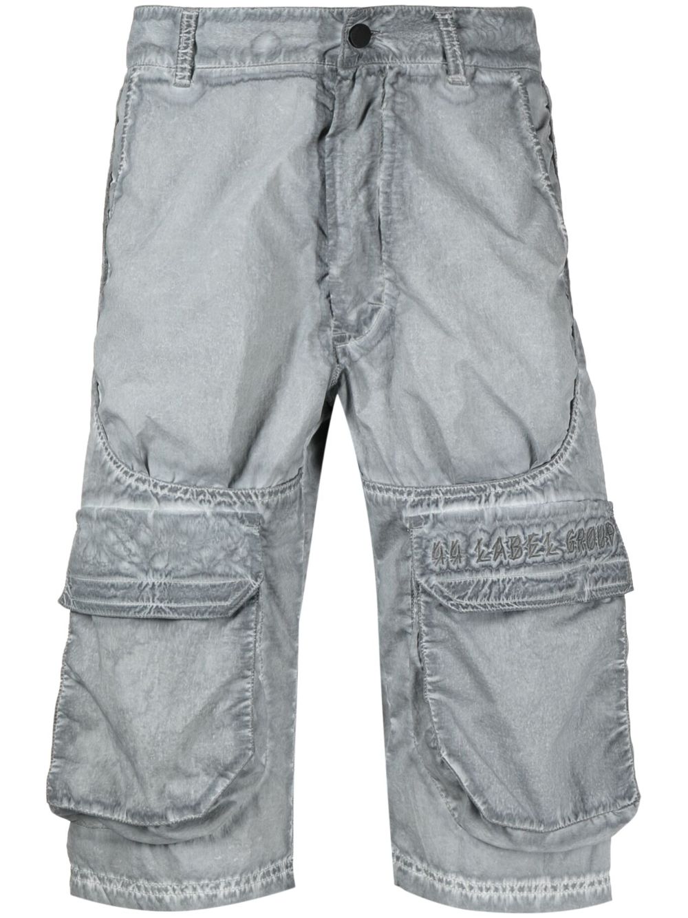 Logo-embroidered cargo shorts - Grey