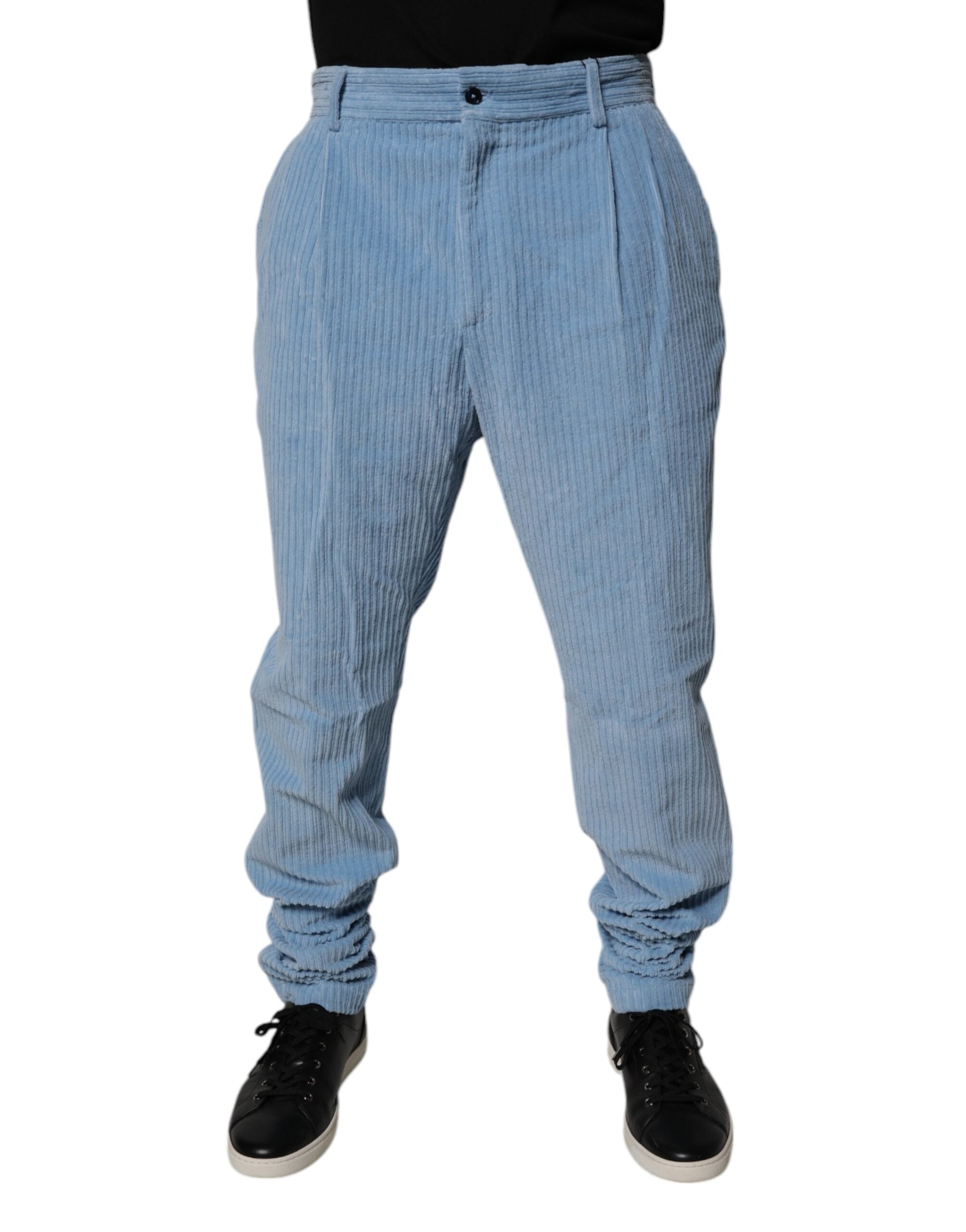 Corduroy Cotton Joggers — Blue