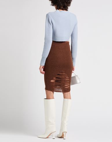 Woman Midi skirt Brown Size L Acrylic, Alpaca wool, Wool