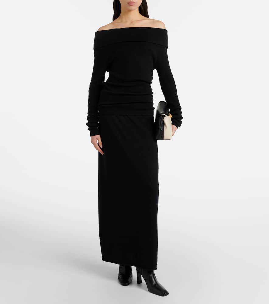 Charlotta cotton and cashmere maxi skirt