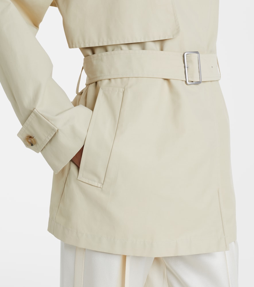 Cotton-blend cropped trench coat