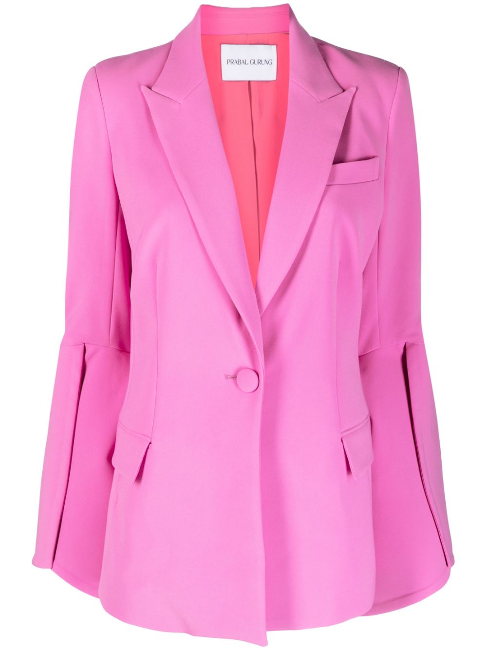 Slit-sleeve single-breasted blazer - Pink
