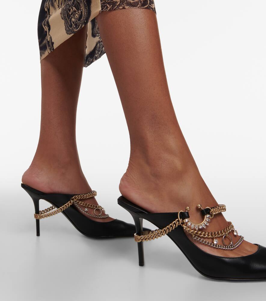 Jimmy Choo x Jean Paul Gaultier embellished leather slingback pumps