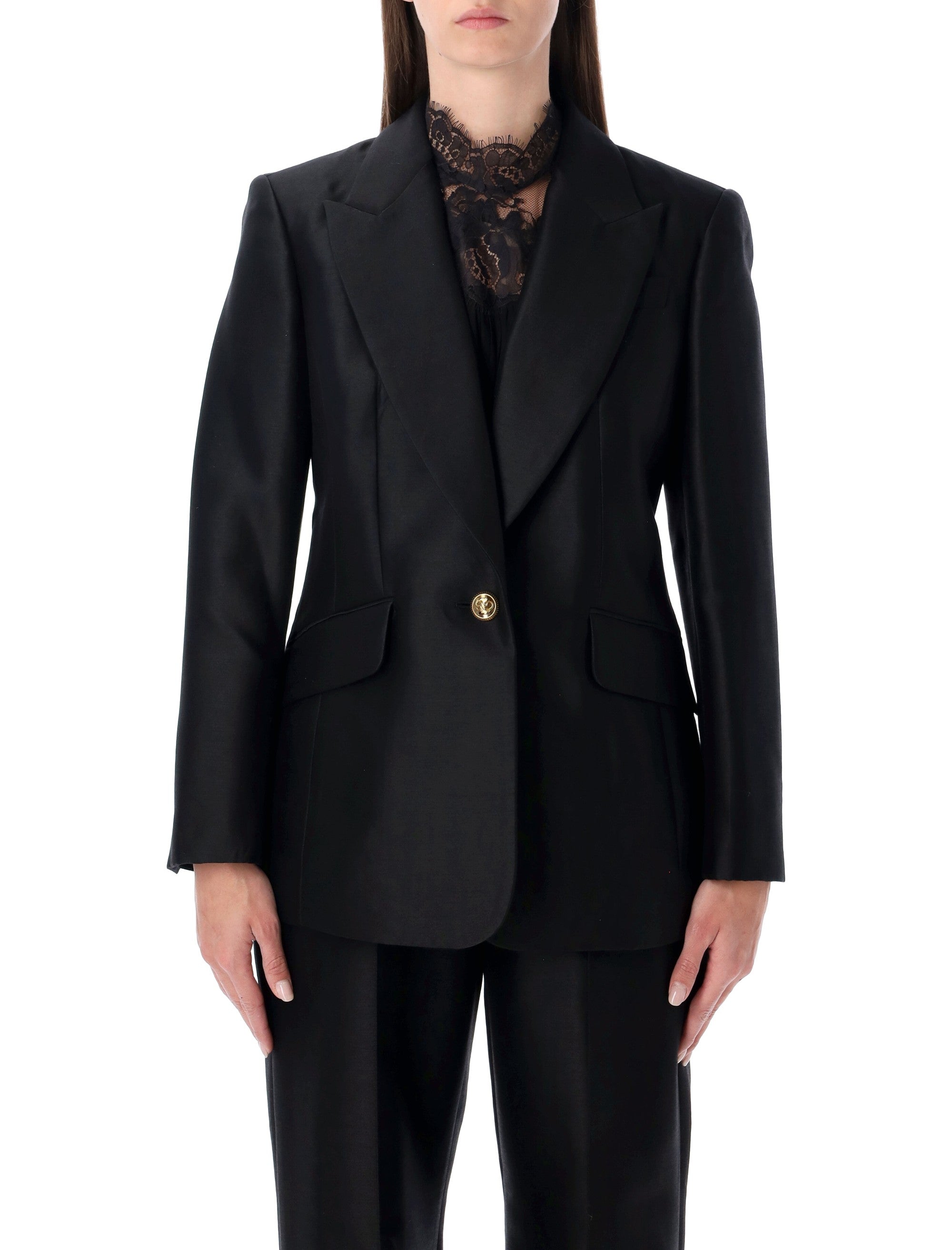 Single-button Notched Blazer