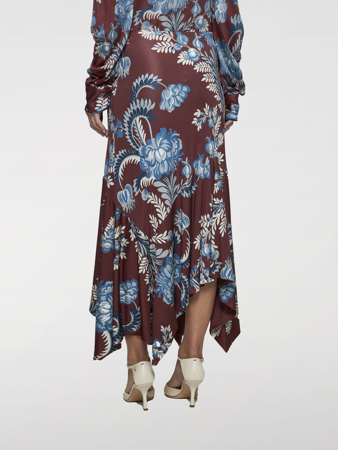 Printed jersey maxi skirt - Red
