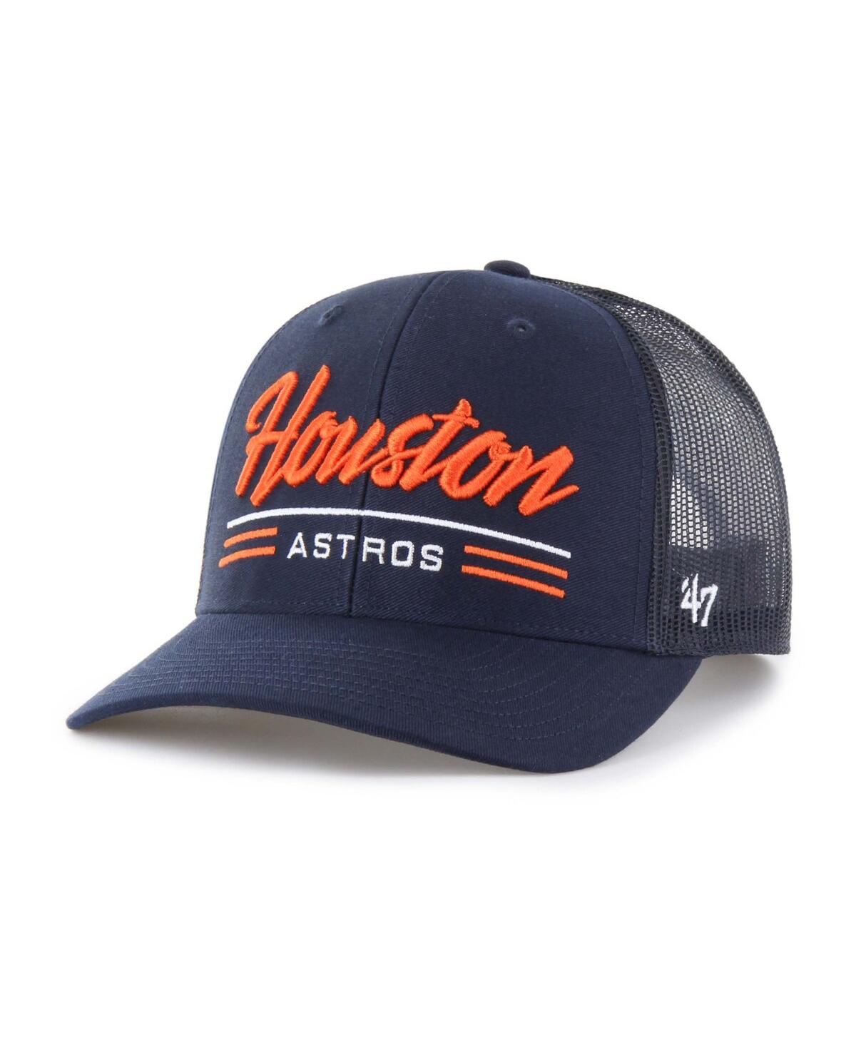 Men's Navy Houston Astros Garner Trucker Adjustable Hat - Navy