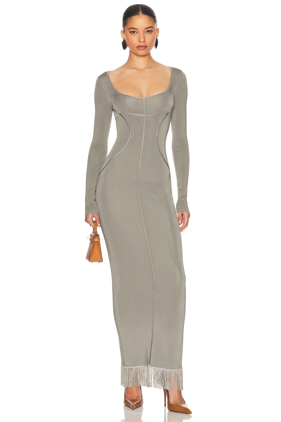 Helsa Claudetta Maxi Dress in Grey - Grey. L also in XS, S