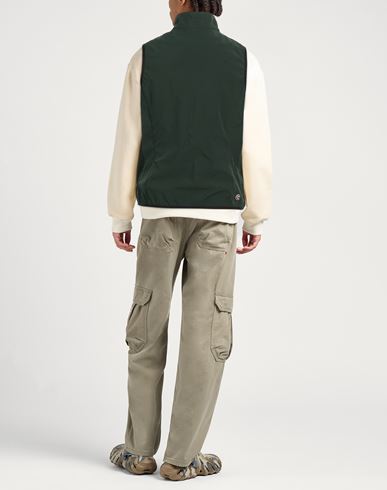 Man Vest Dark green Size 36 Polyester, Elastane
