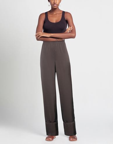 Woman Pants Dark brown Size M/L Polyester