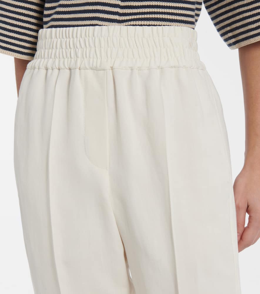 Twill tapered pants