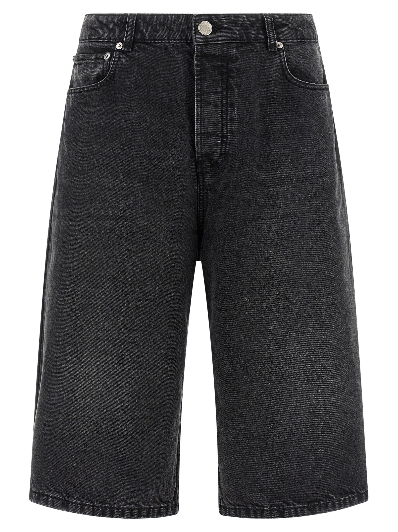 Garment-Dyed Cotton Bermuda Shorts — Black