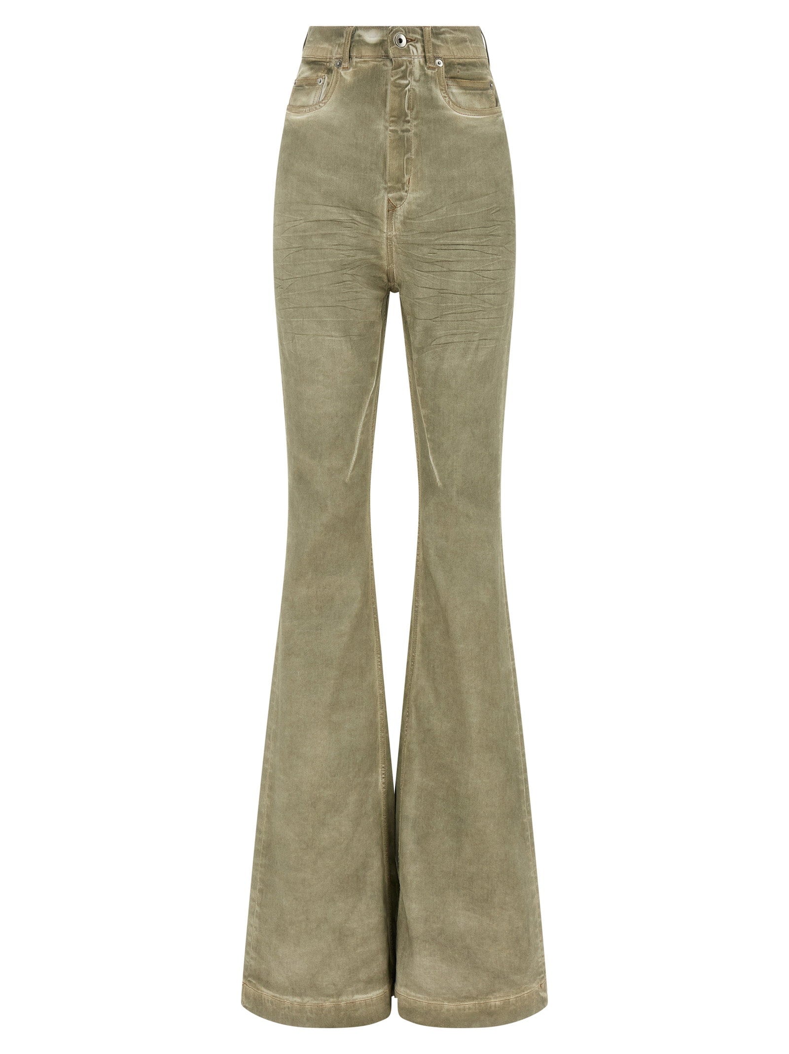 Foil-Pressed Stretch Denim Jeans — Sage