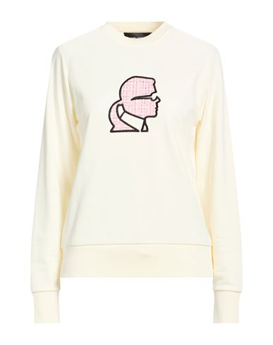 Woman Sweatshirt Cream Size L Cotton, Polyester