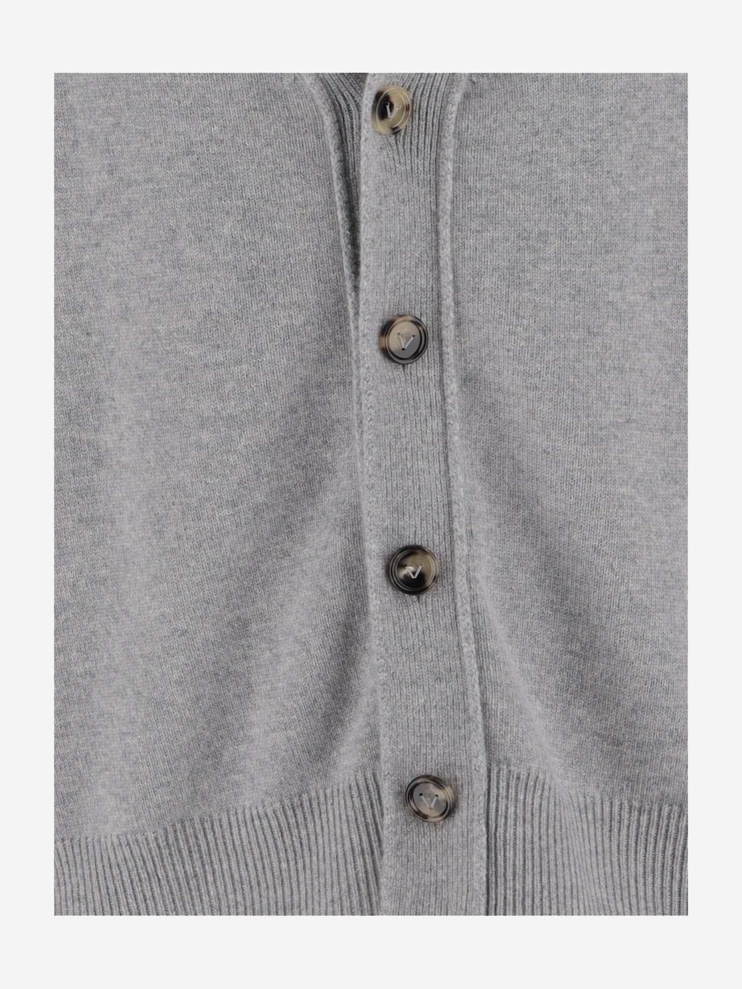 Cashmere Blend Cardigan — Gray
