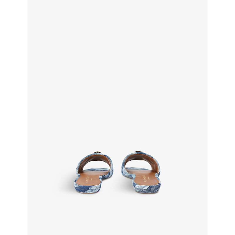 Womens Denim Kensington Eagle-head Denim Sandals