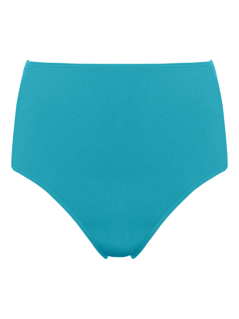 High-Waisted Brief Bikini Bottom — Turquoise