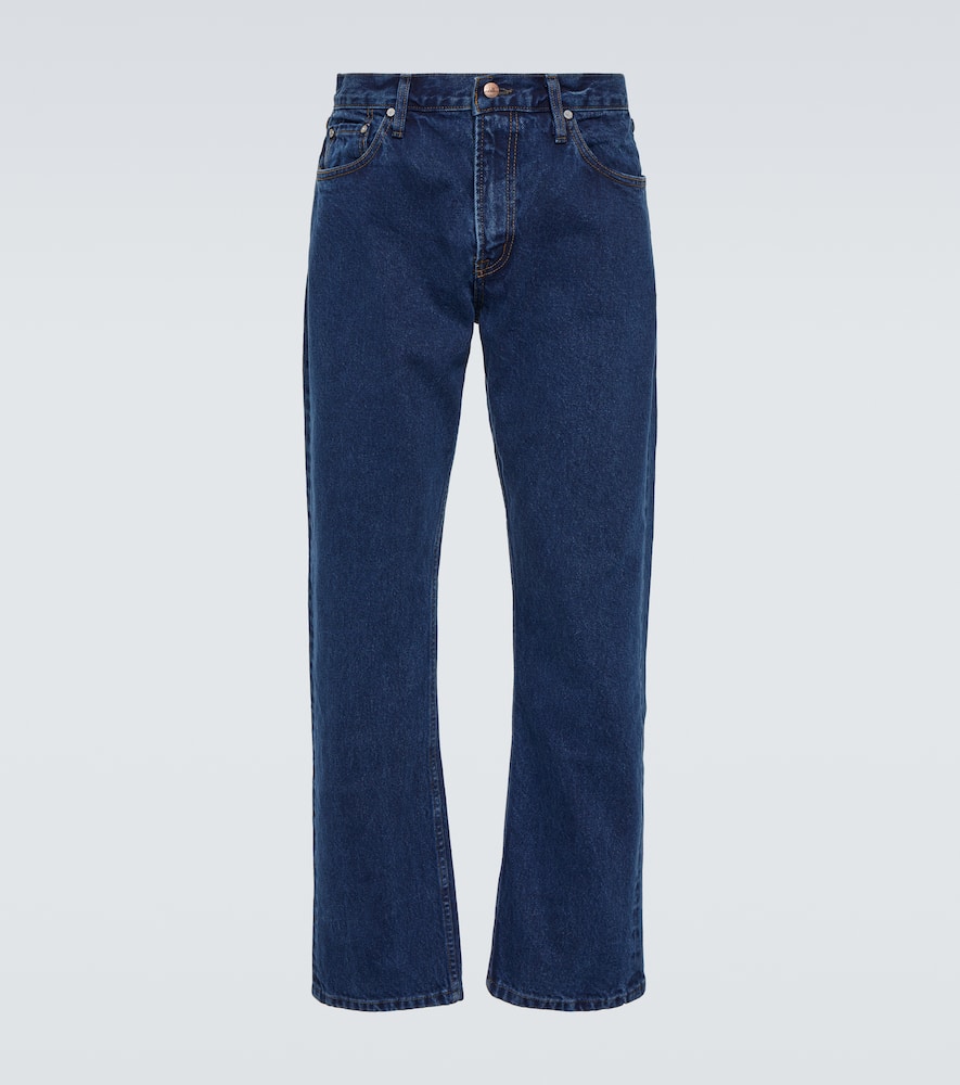Mid-rise straight jeans