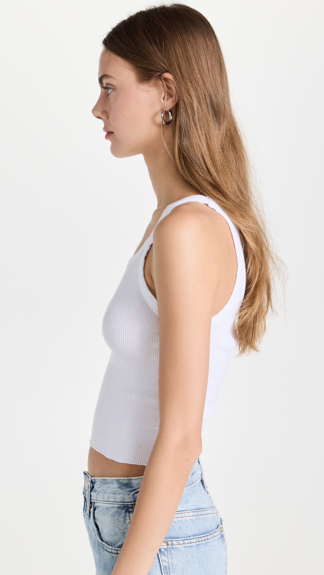 Cropped ribbed tank