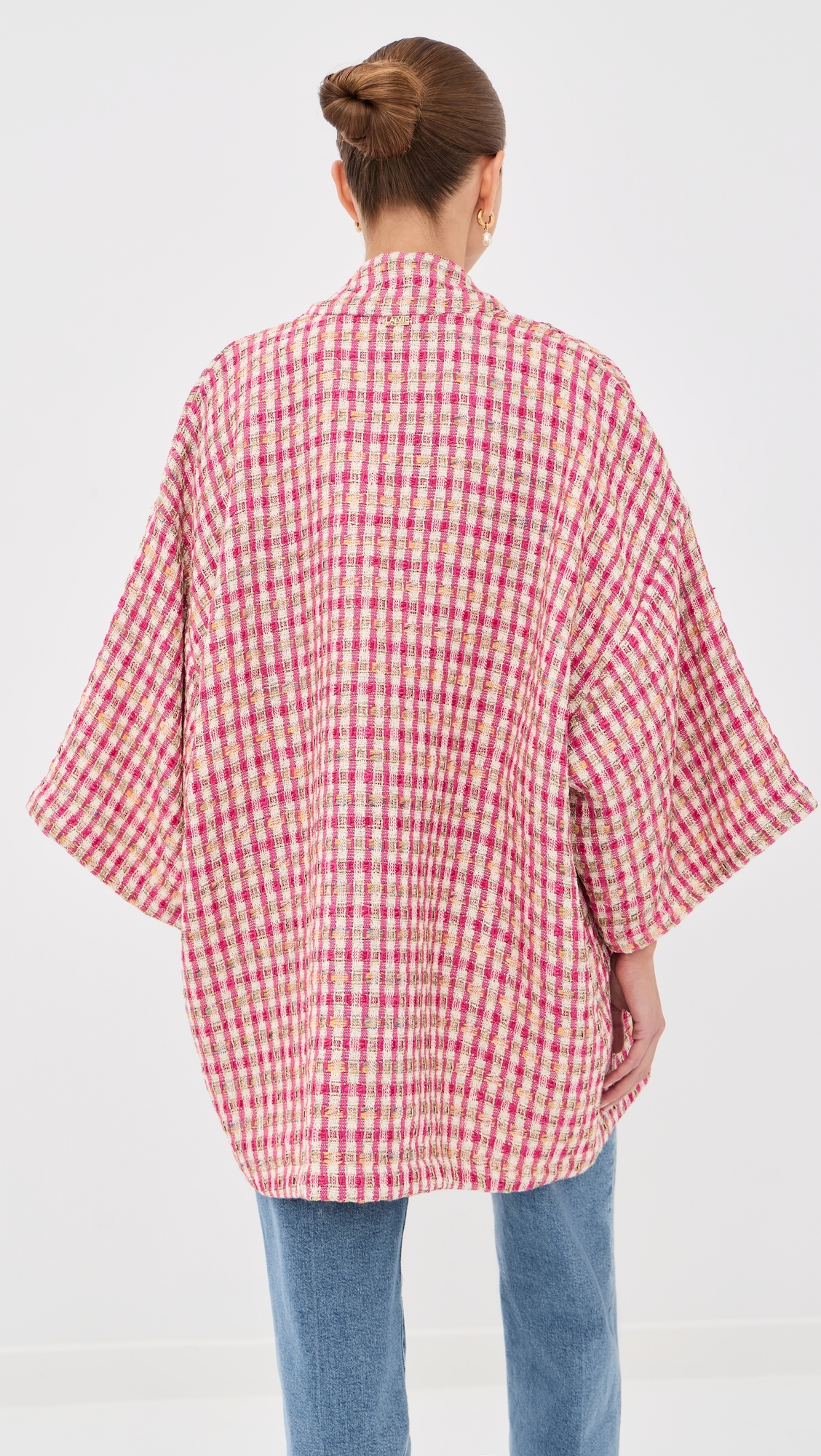 Metallic Tweed Mini Duster Pink & Tan One Size