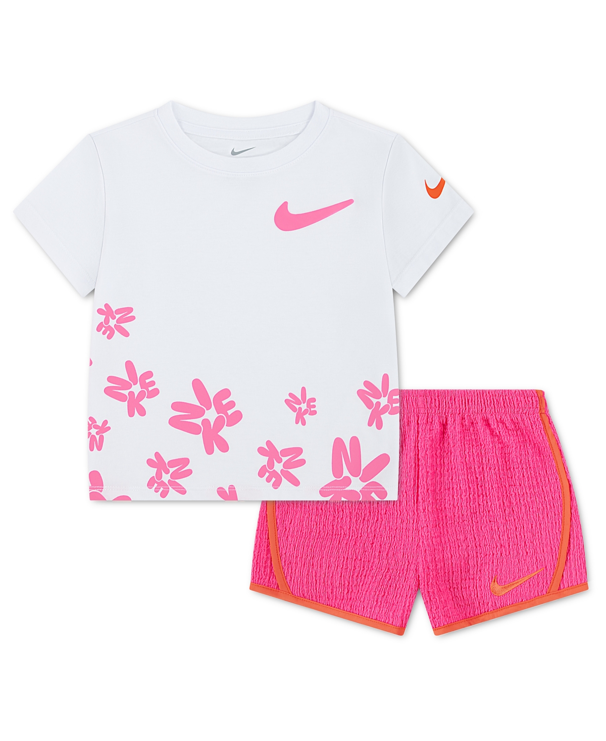 Girls' 4-6X Bold Play Short-Sleeve T-Shirt and Shorts, 2-Piece Set - Pink Glow