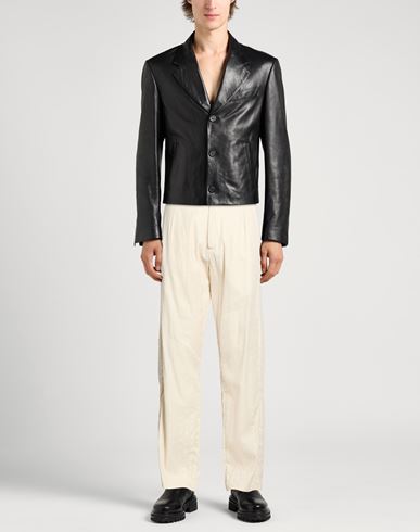 Man Pants Cream Size 38 Cotton, Linen, Paper