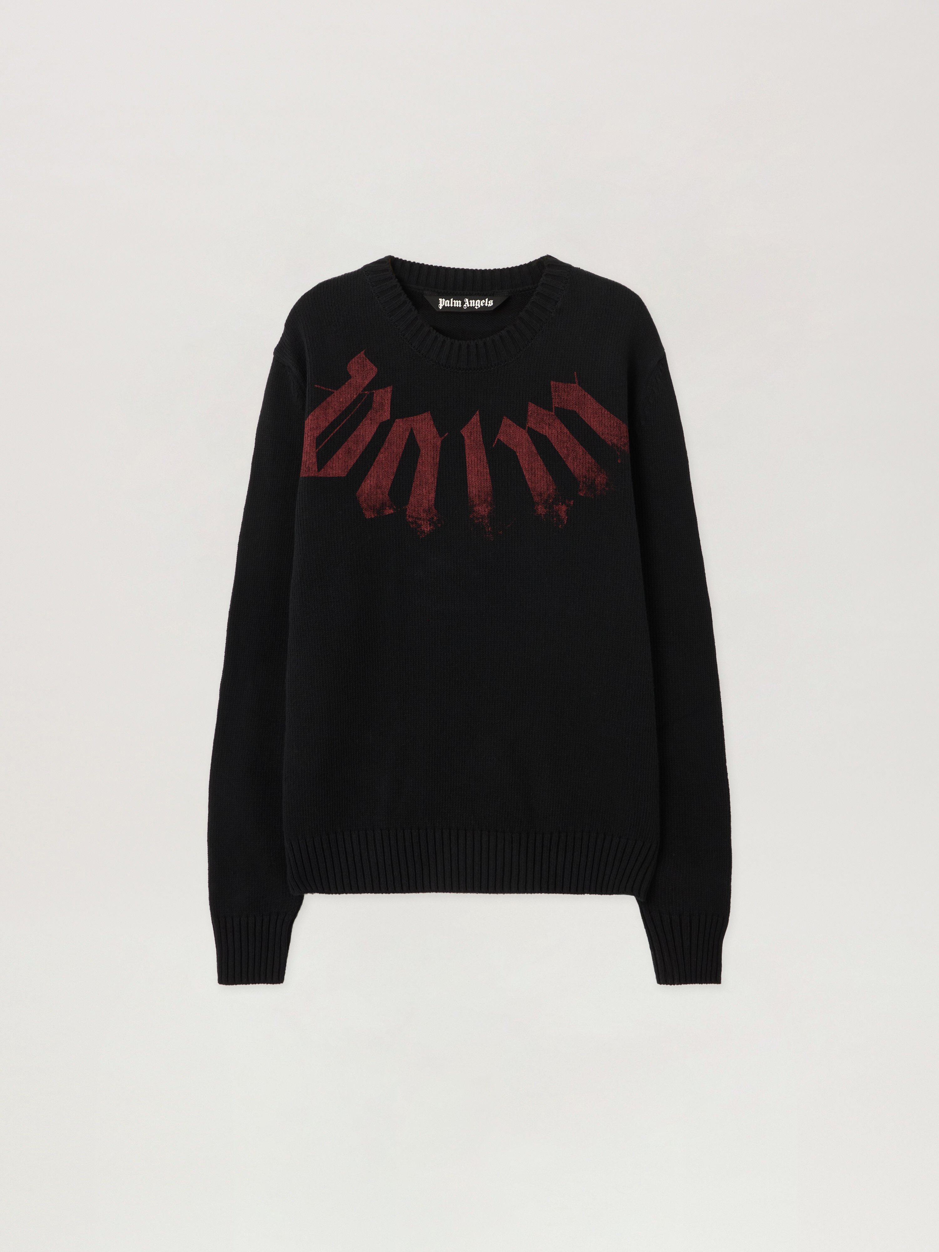 Big Neck Logo Sweater Man  Black Burgundy